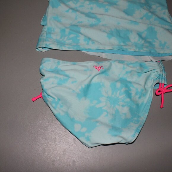 Blue & White 2 Pcs Justice Tankini Swimsuit Size 14 - Picture 8 of 11
